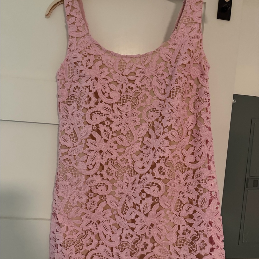 NWT Self-Portrait Pink Floral Lace Mini Dress